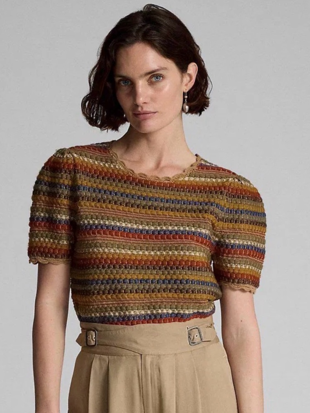 Ralph Lauren RRL Crochet-Trim Jacquard Sweater